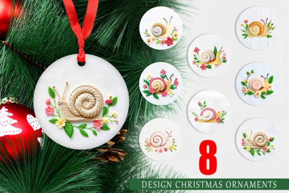 Ornament Snail Embroidery