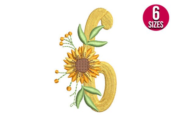 Sunflower Alphabet Number Six